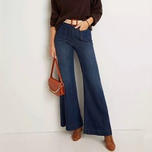 Anthropologie Pilcro & The Letterpress Wide Leg High Rise Patch Pocket Jeans 28